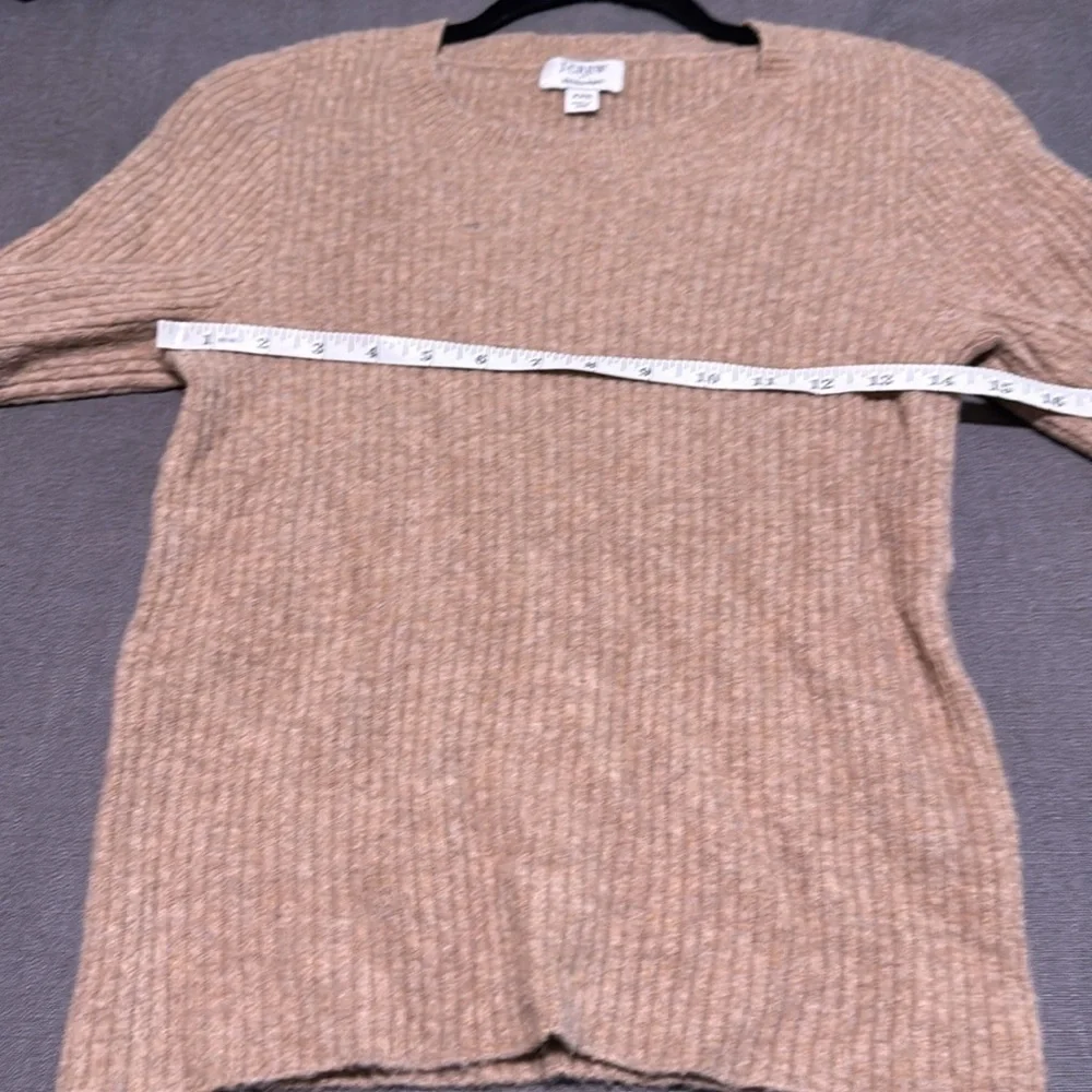 J. Crew Tan Ribbed Crew Neck Sweater